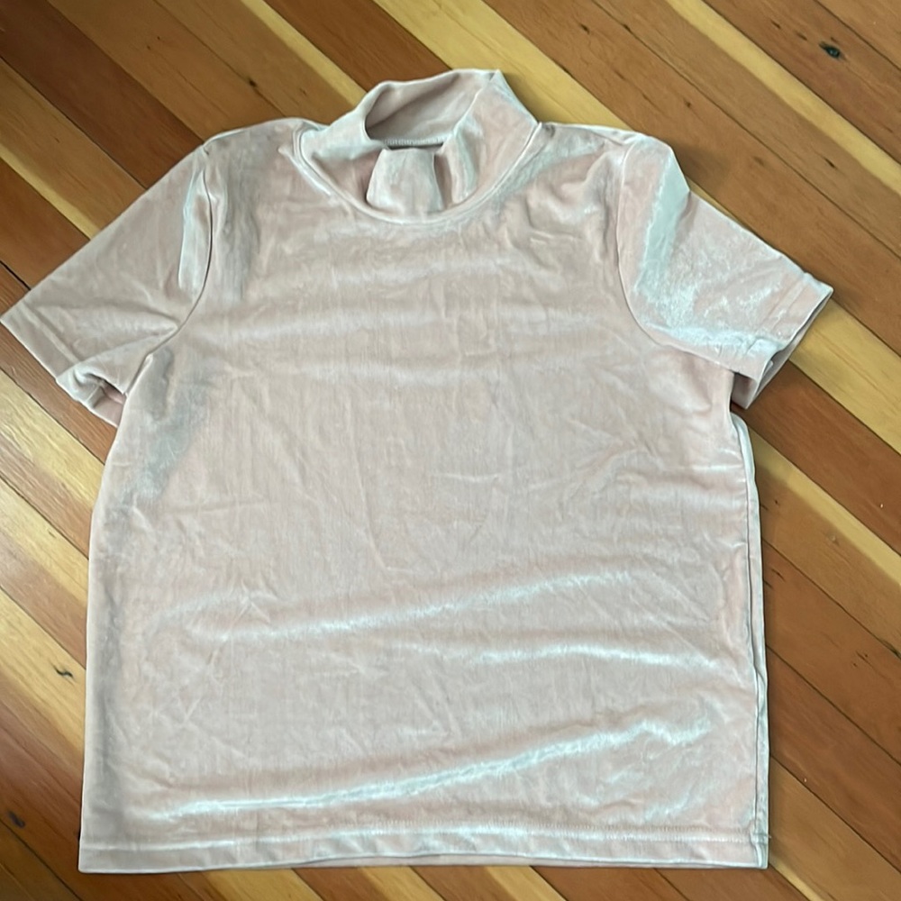 Madewell crushed velvet mock neck tee